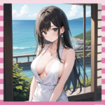 【画像】肩紐浮きまくり!アニメの巨乳美少女が話題にwwwwwww